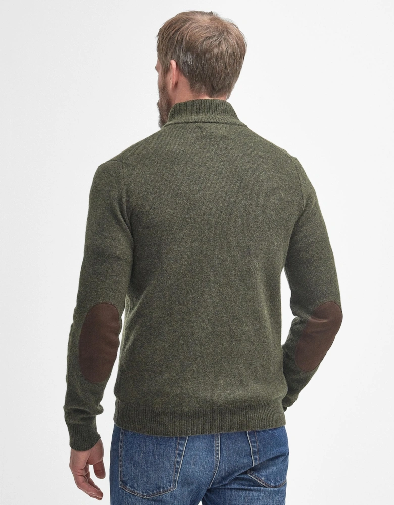Essential Patch Half Zip Mens Jumper - Seaweed