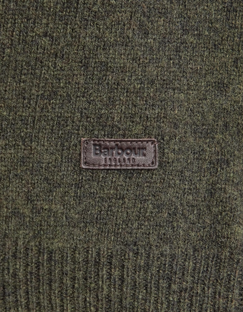 Essential Patch Half Zip Mens Jumper - Seaweed