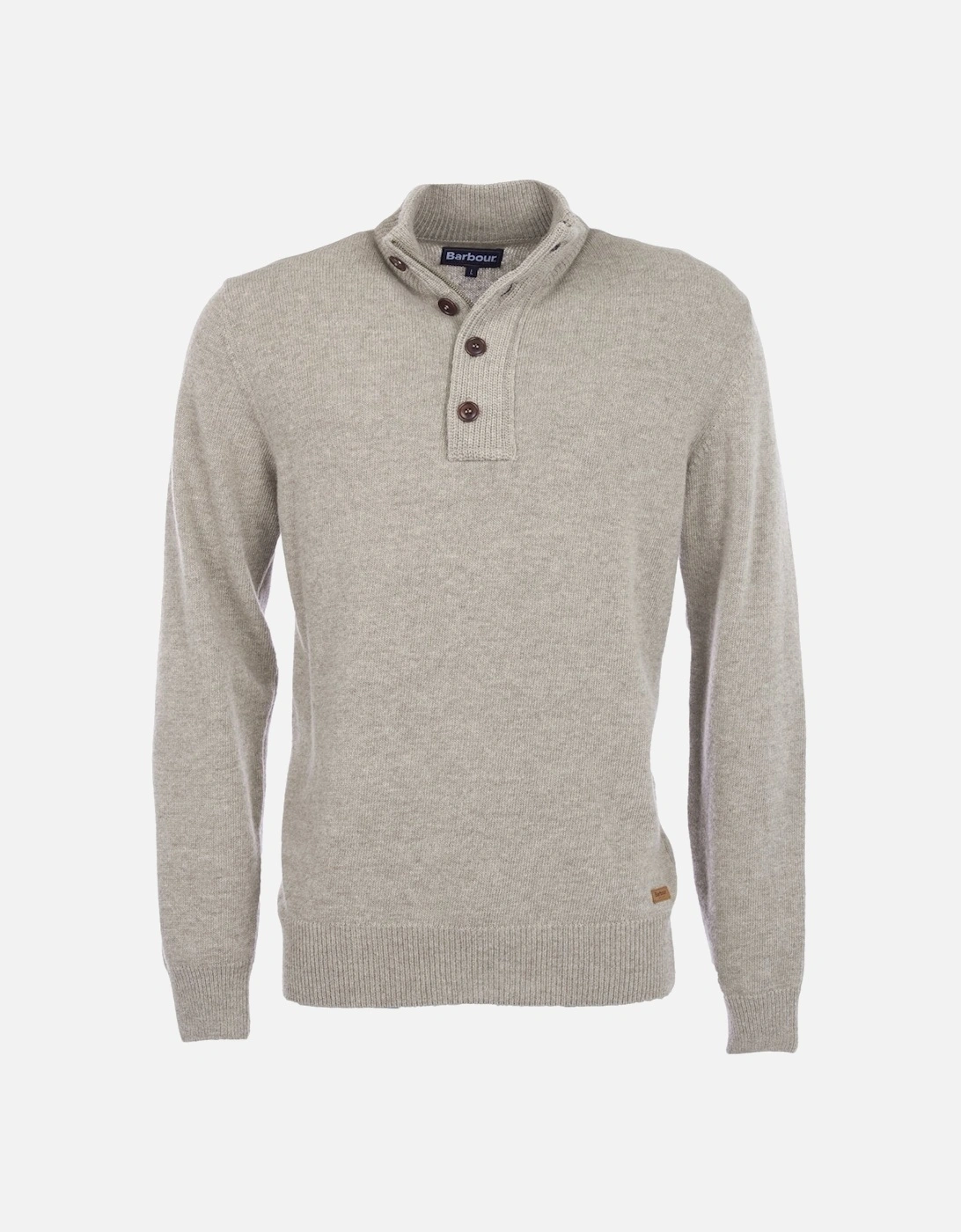 Essential Patch Half Zip Mens Jumper - Stone