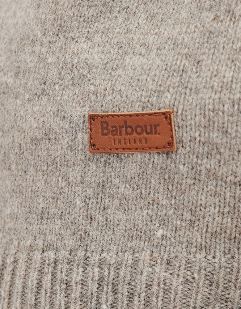 Essential Patch Half Zip Mens Jumper - Stone