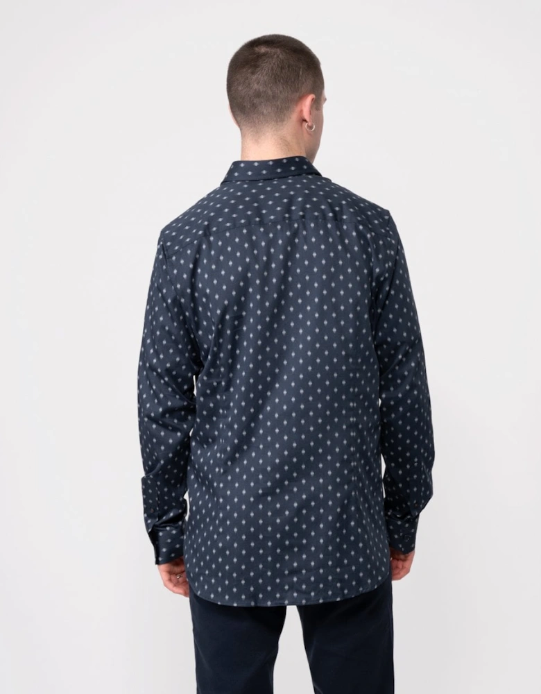 Ardea Mens Long Sleeve Geometric Print Shirt