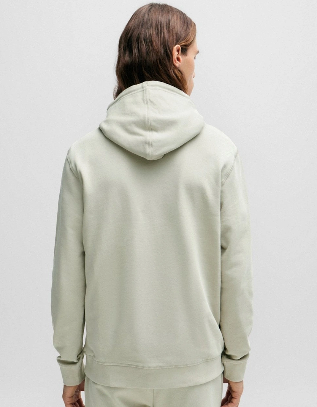 BOSS Orange Wetalk Mens Pullover Hoodie With Logo Patch - Natural 271