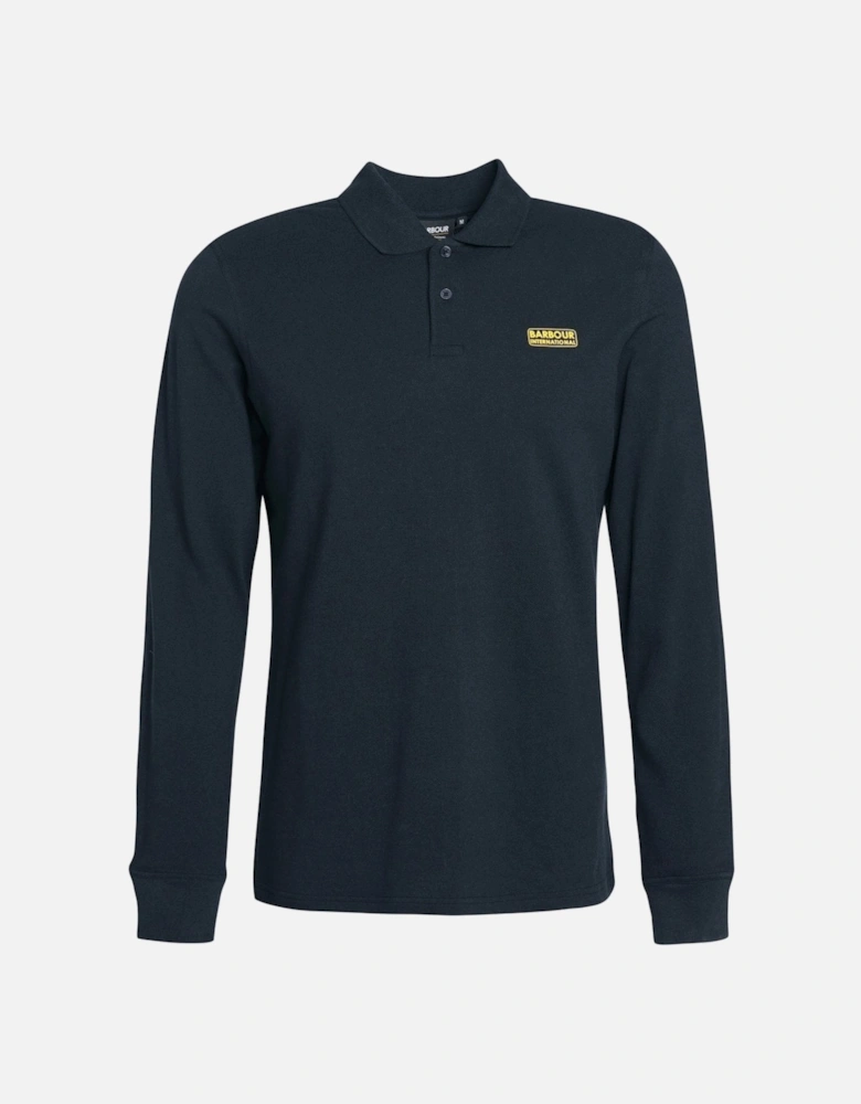 Essential Mens Long Sleeve Polo - Black/Yellow