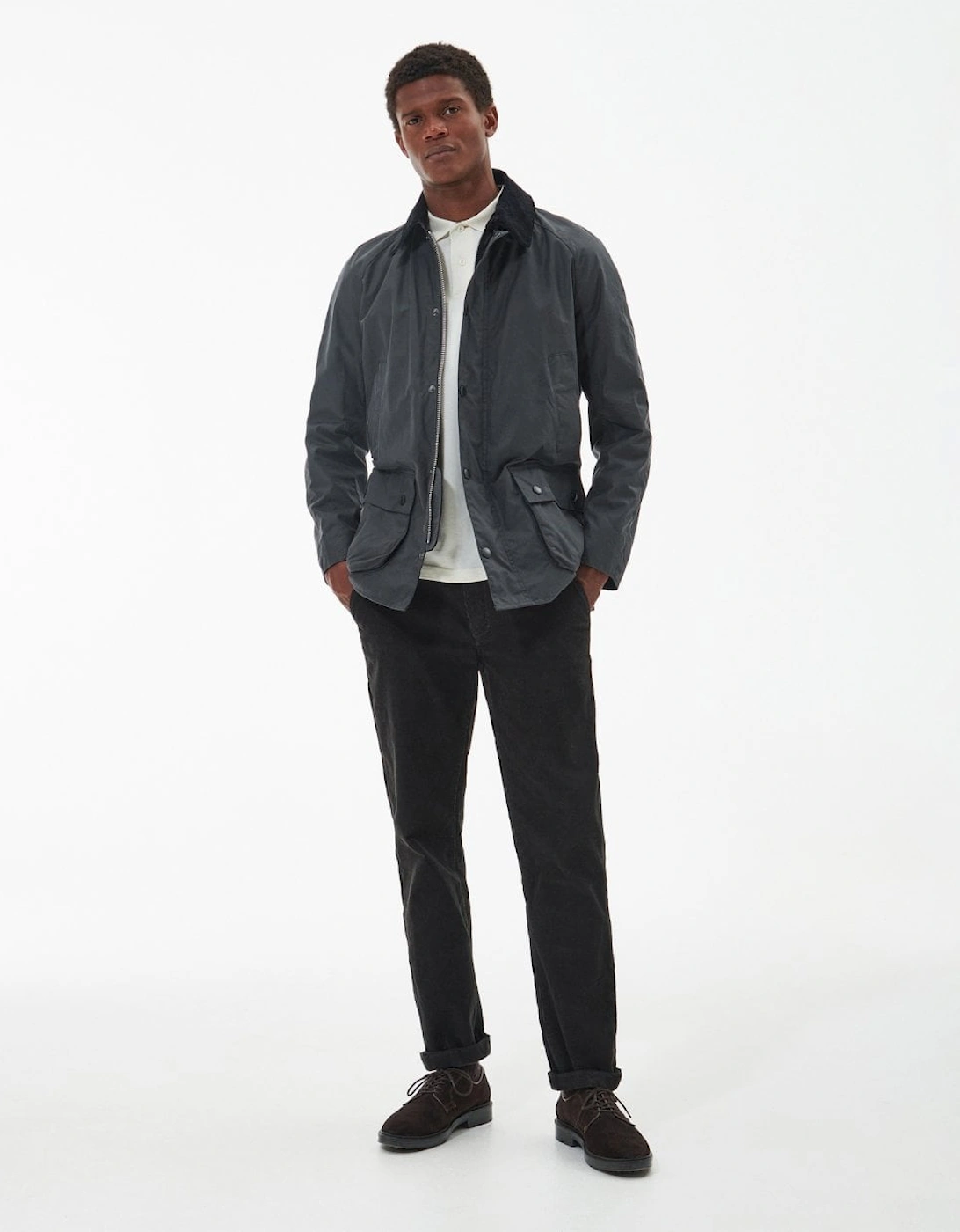 Ashby Mens Wax Jacket - Grey/Classic
