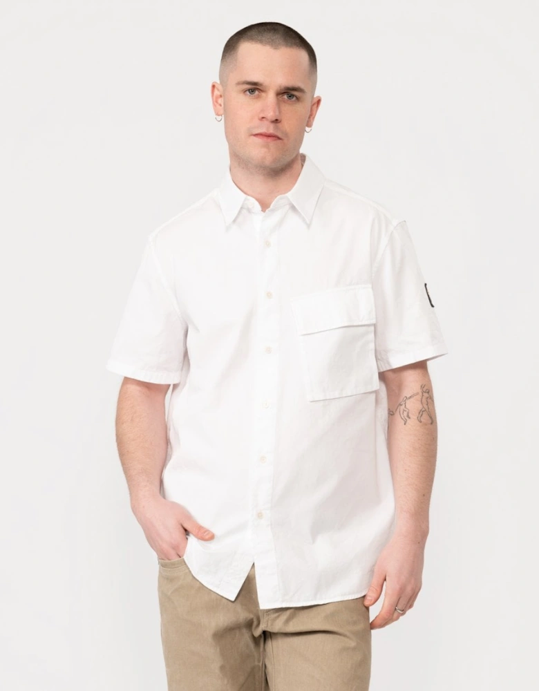 Scale Mens Short Sleeve Shirt - White