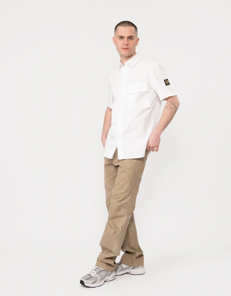 Scale Mens Short Sleeve Shirt - White