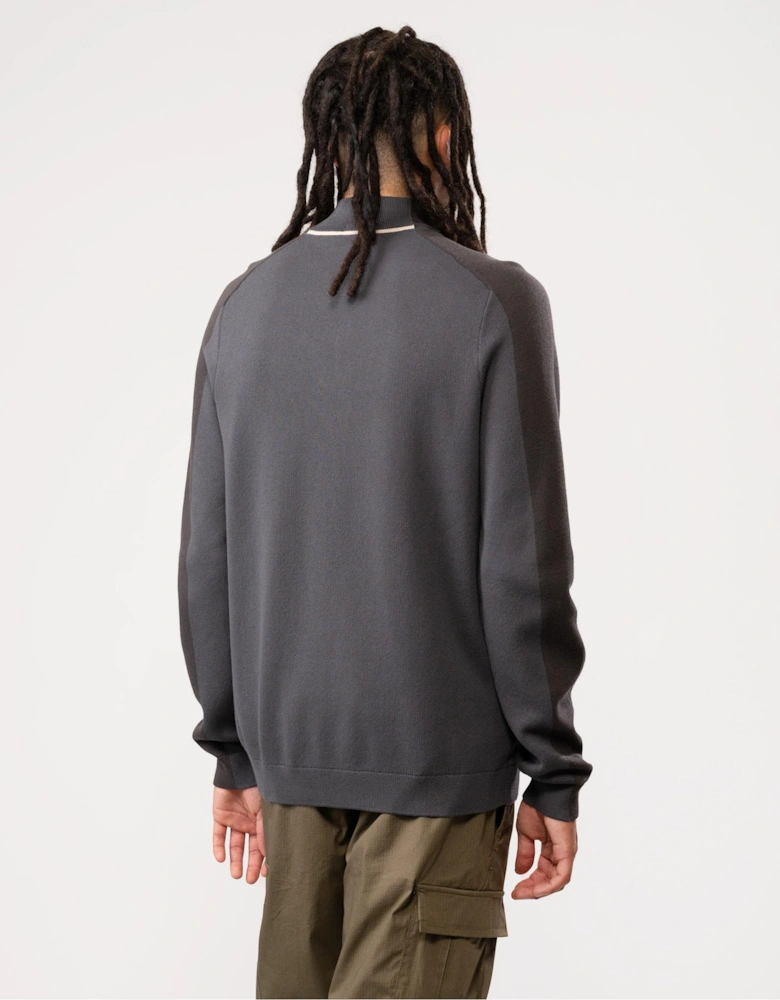 BOSS Green Zirros Mens Knit Cotton 1/4 Zip Sweatshirt