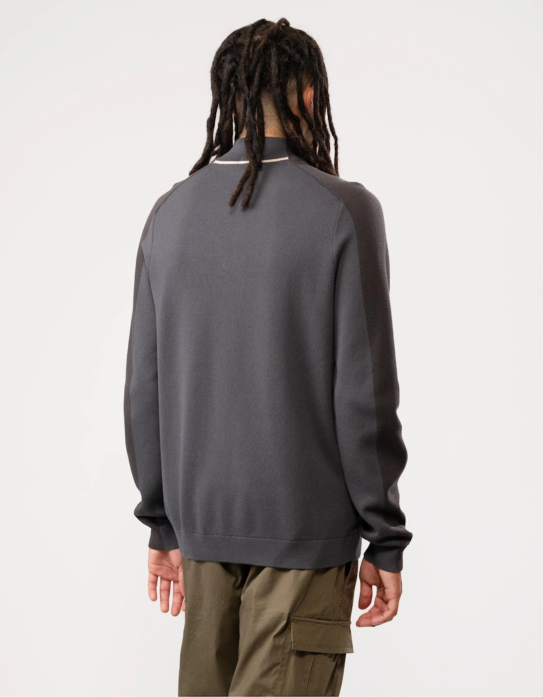 BOSS Green Zirros Mens Knit Cotton 1/4 Zip Sweatshirt
