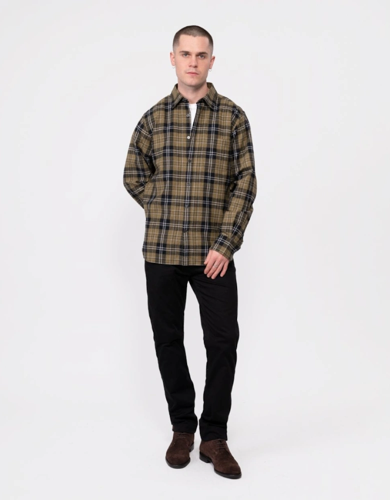 Censo Mens Long Sleeved Brushed Cotton Shirt