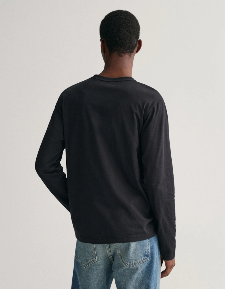 Mens Regular Fit Long Sleeve Shield Logo T-Shirt