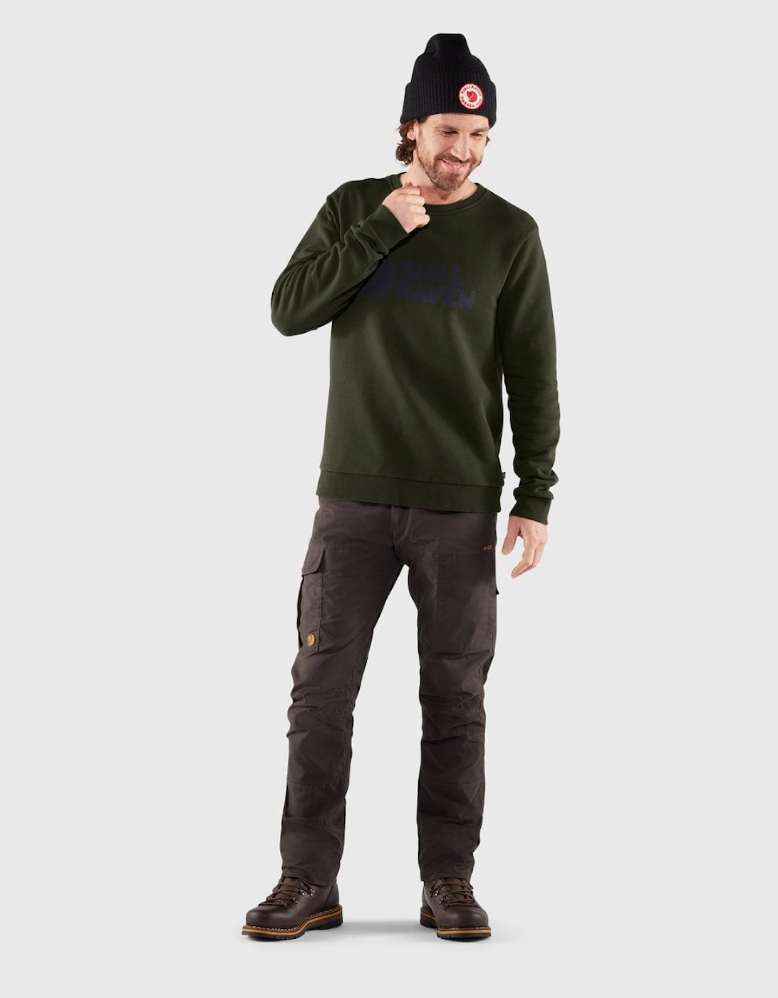 Fjallraven Logo Mens Sweatshirt - Deep Forest 662