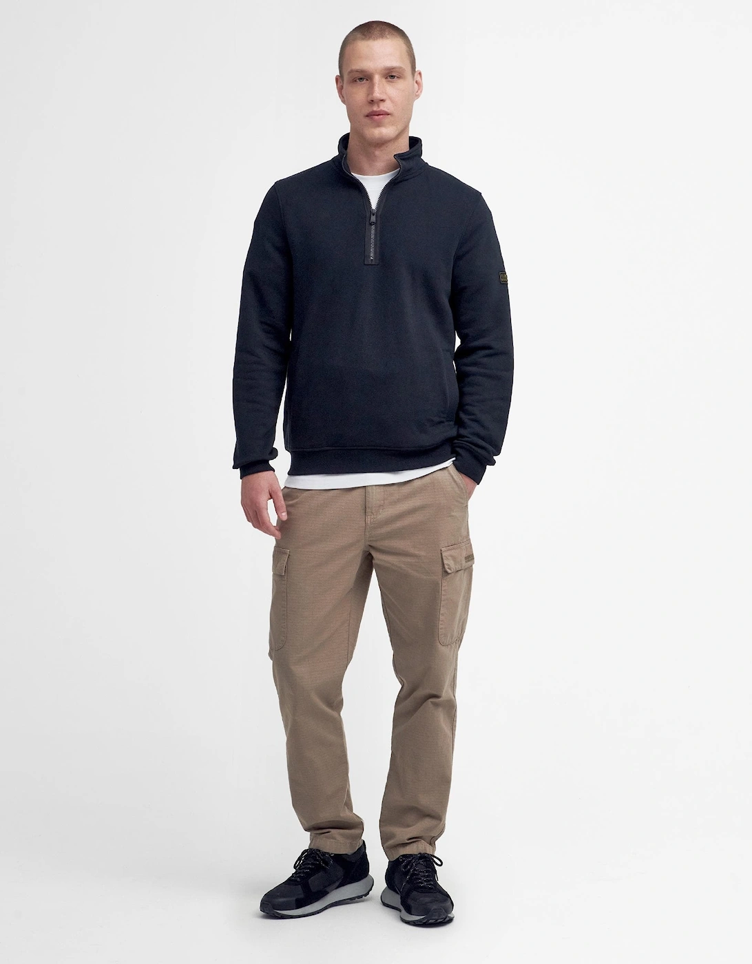 Outline Mens Funnel Neck Sweatshirt - Black