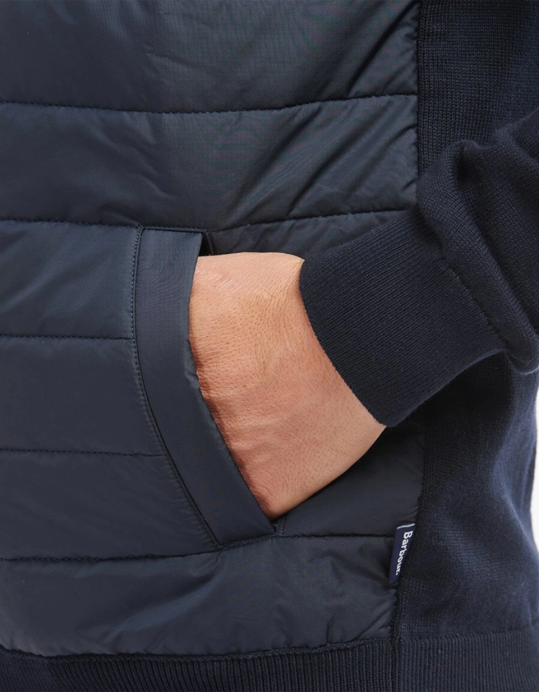Carn Baffle Mens Zip Through Sweater - Navy