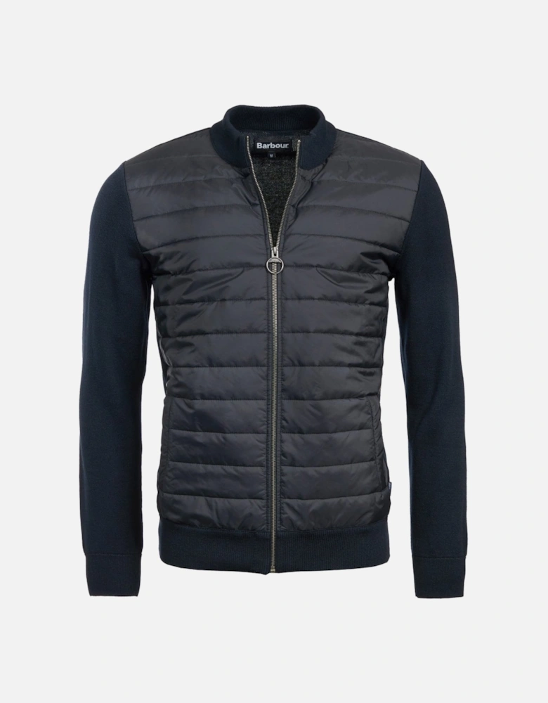 Carn Baffle Mens Zip Through Sweater - Navy
