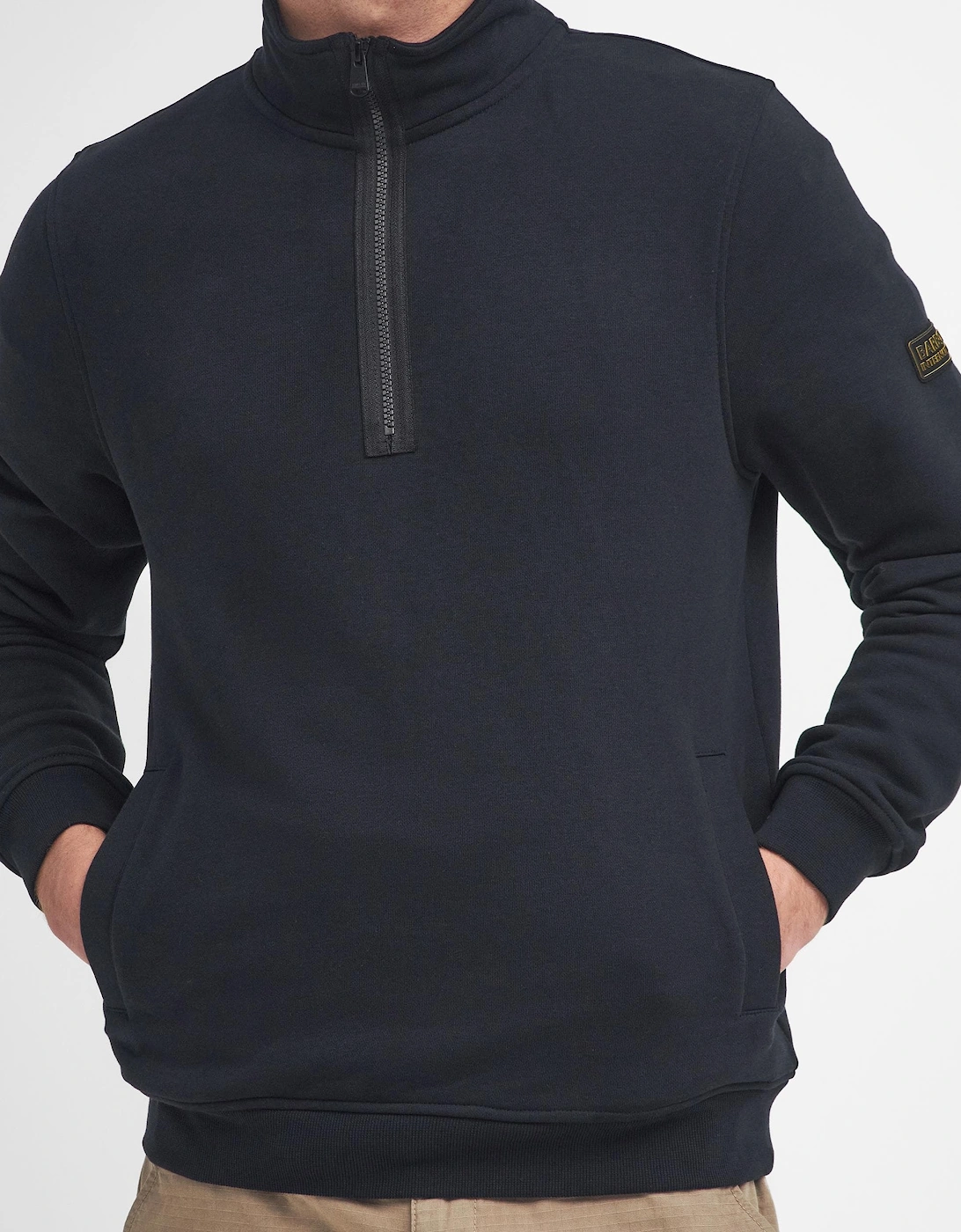 Outline Mens Funnel Neck Sweatshirt - Black