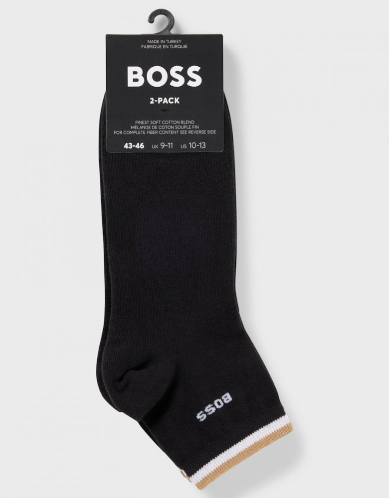 BOSS Orange Mens Two-Pack of Short Length Socks with Signature Stripe NOS
