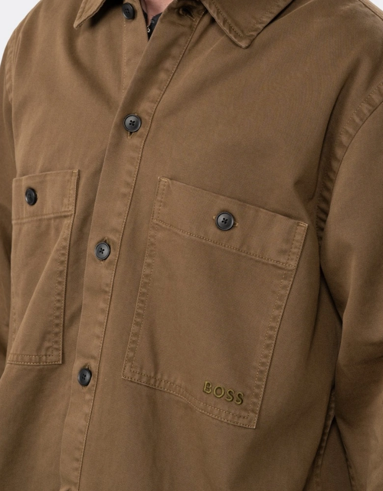 BOSS Orange Locky 1 Mens Oversized-Fit Cotton Twill Overshirt