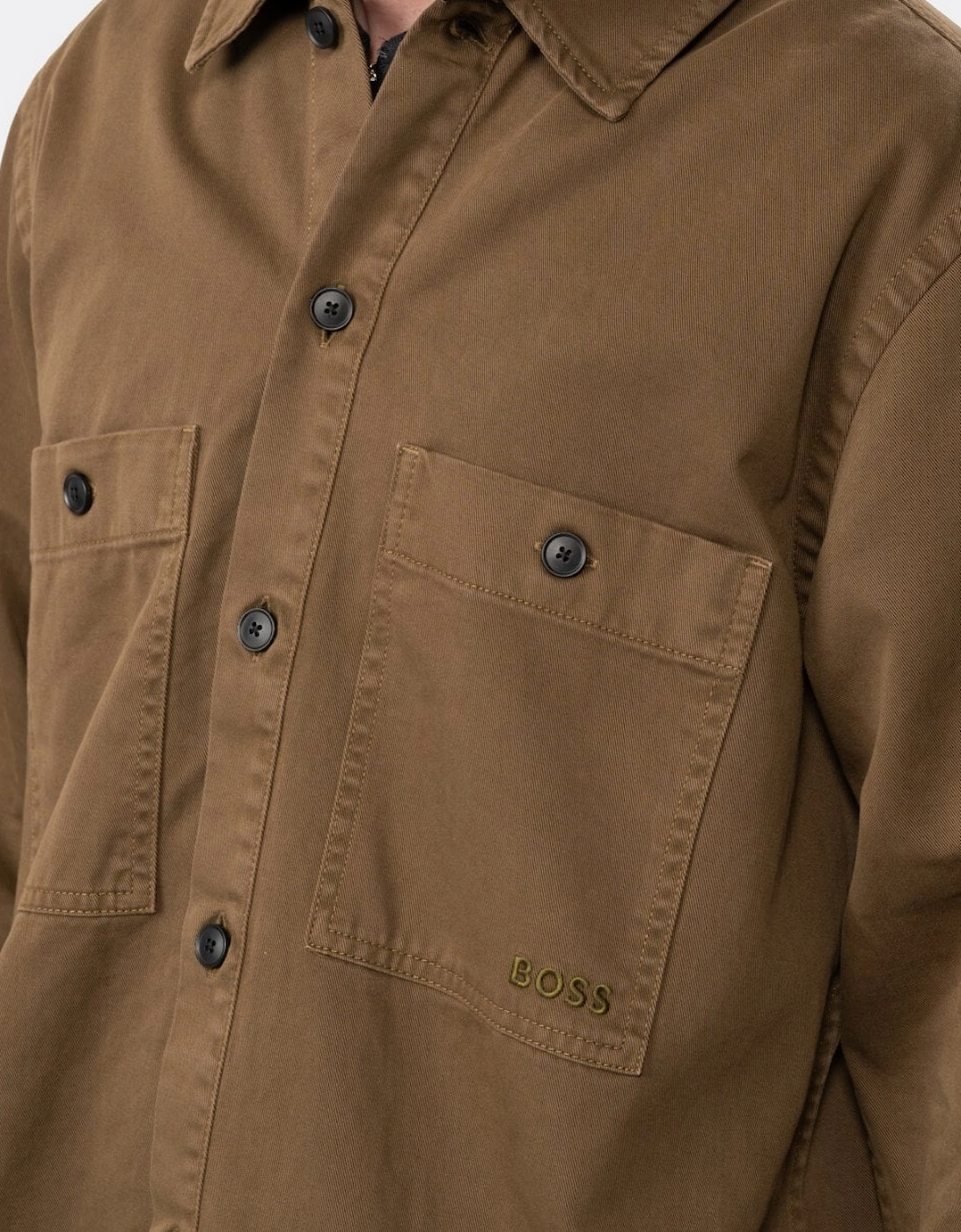 BOSS Orange Locky 1 Mens Oversized-Fit Cotton Twill Overshirt