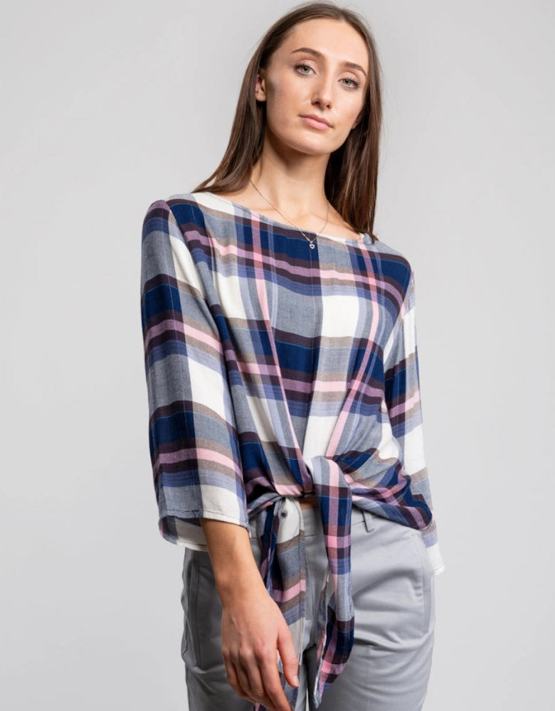 Great Plains Charlotte Check Knot Detail Womens Top