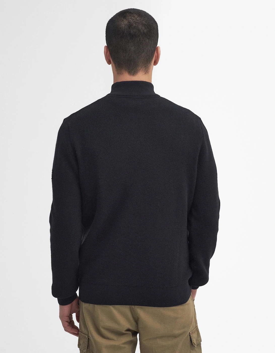 Crawley Mens Funnel Neck Jumper - Black