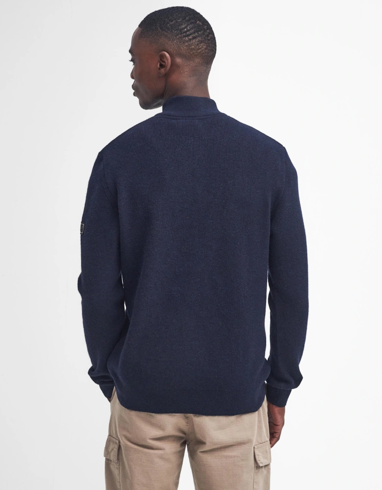 Crawley Mens Funnel Neck Jumper - Navy