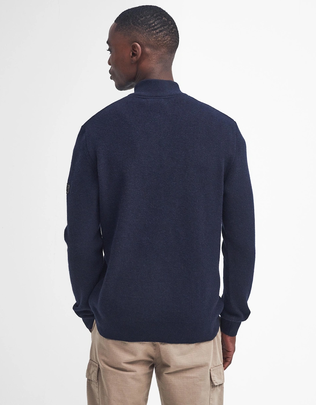 Crawley Mens Funnel Neck Jumper - Navy
