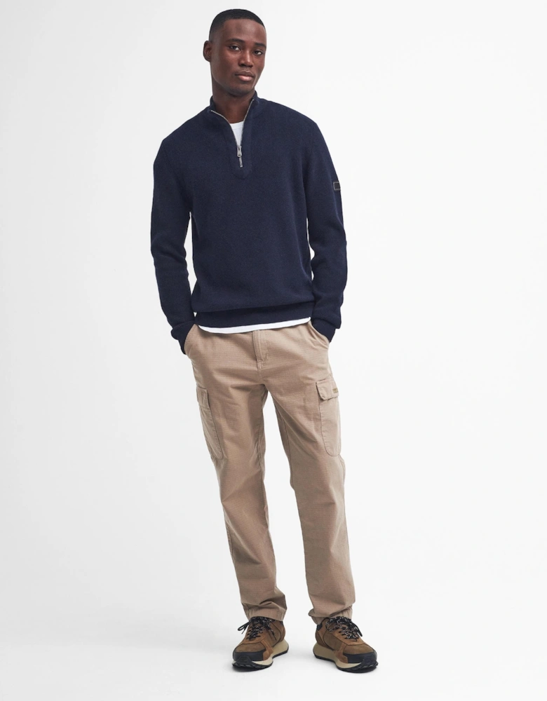 Crawley Mens Funnel Neck Jumper - Navy