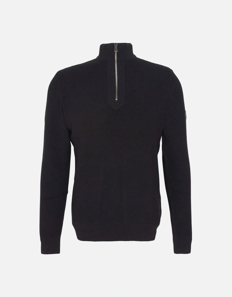 Crawley Mens Funnel Neck Jumper - Black