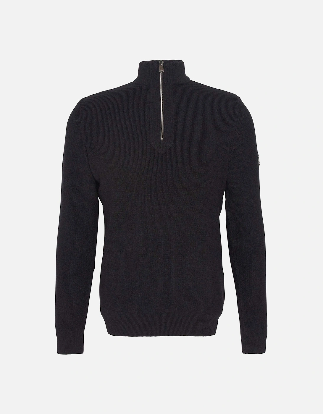 Crawley Mens Funnel Neck Jumper - Black