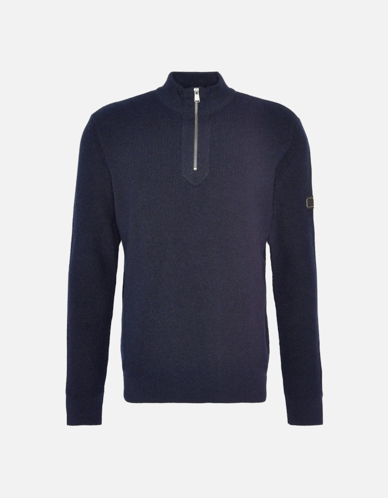 Crawley Mens Funnel Neck Jumper - Navy