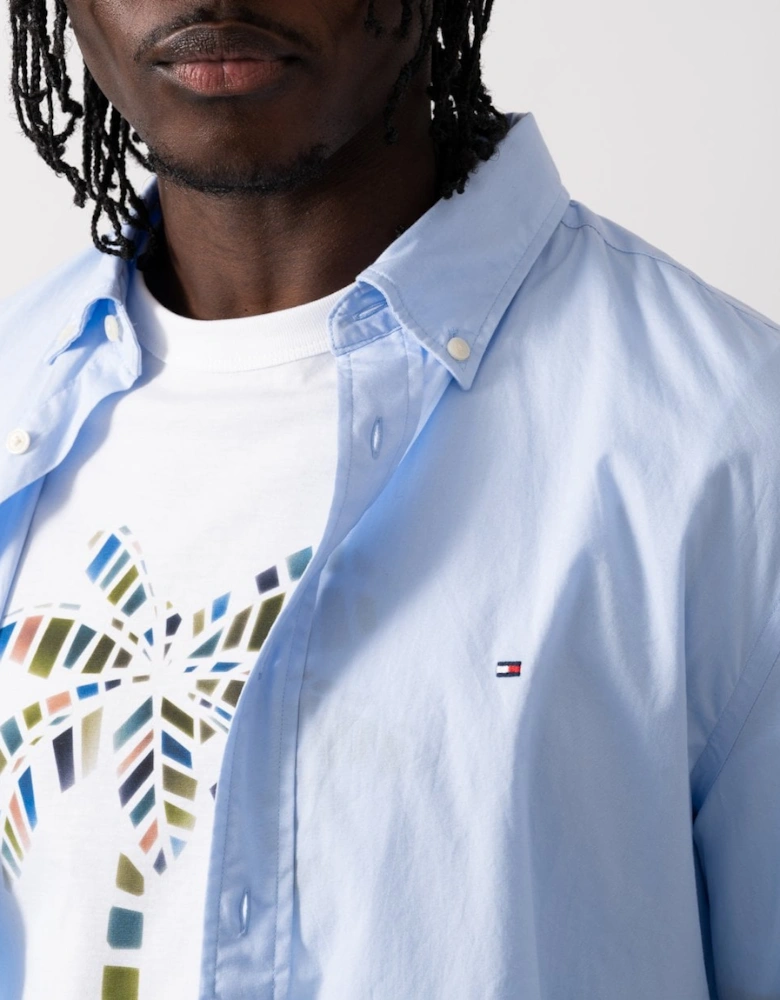 Core Flex Poplin Mens Long Sleeve Shirt - Sweet Blue