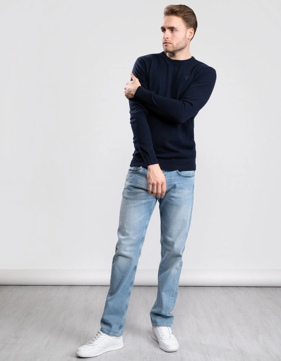 Essential Crew Neck Mens Jumper - Navy