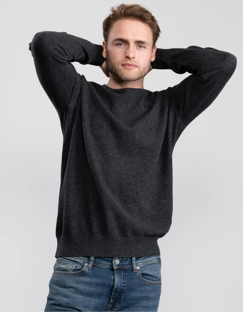 Essential Crew Neck Mens Jumper - Charcoal