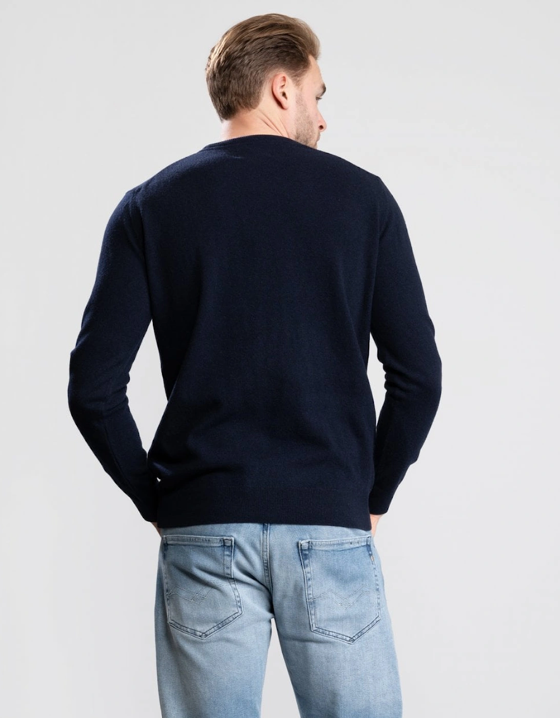 Essential Crew Neck Mens Jumper - Navy