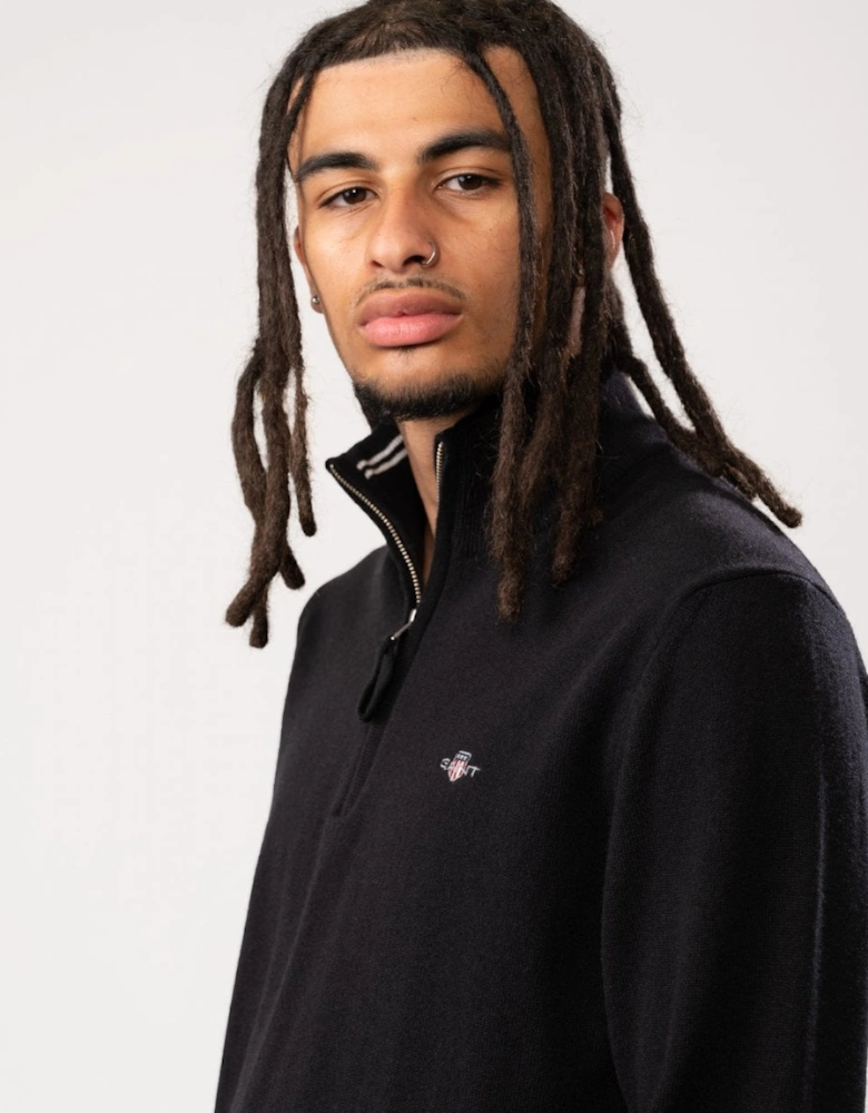 Mens Superfine Lambswool Half Zip Cardigan