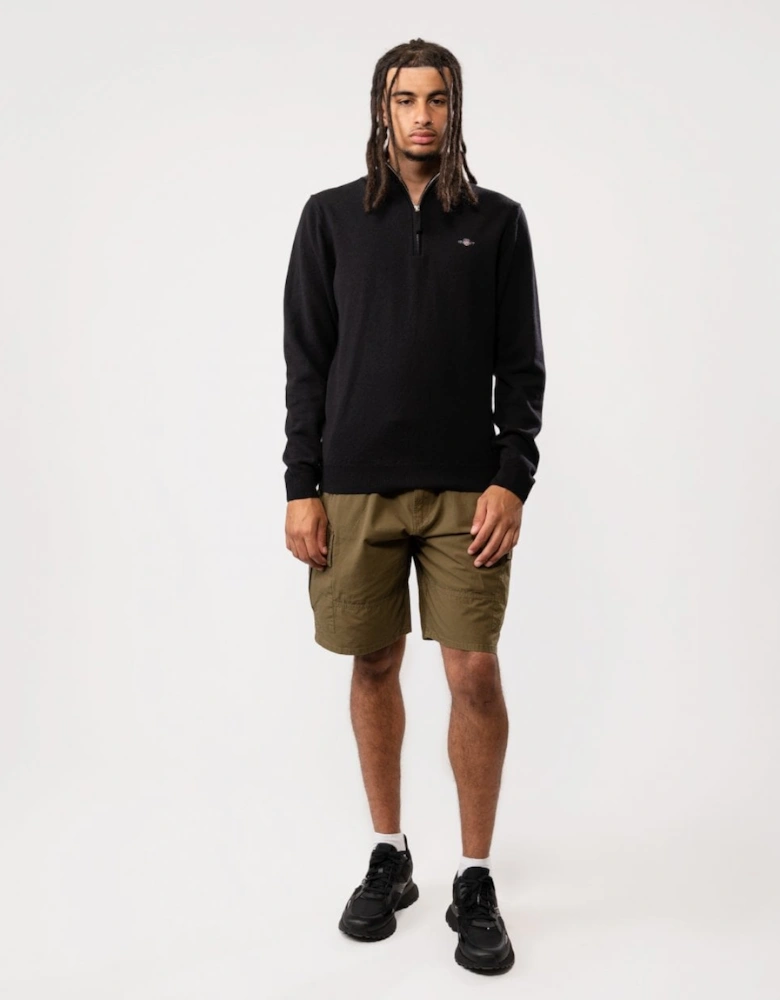 Mens Superfine Lambswool Half Zip Cardigan