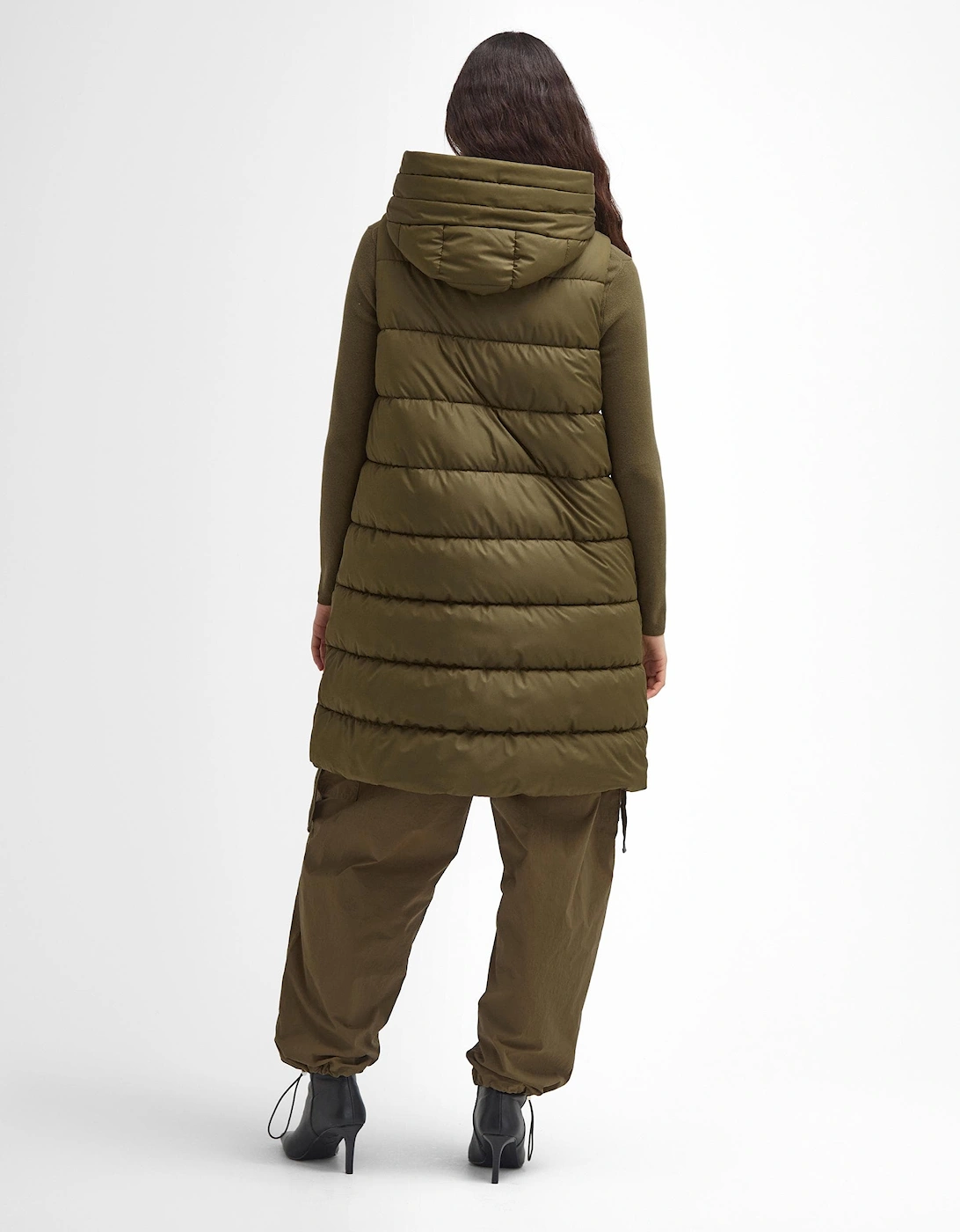 Greyson Womens Long Puffer Gilet - Empire Green
