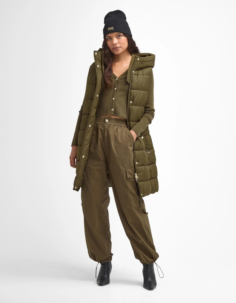 Greyson Womens Long Puffer Gilet - Empire Green