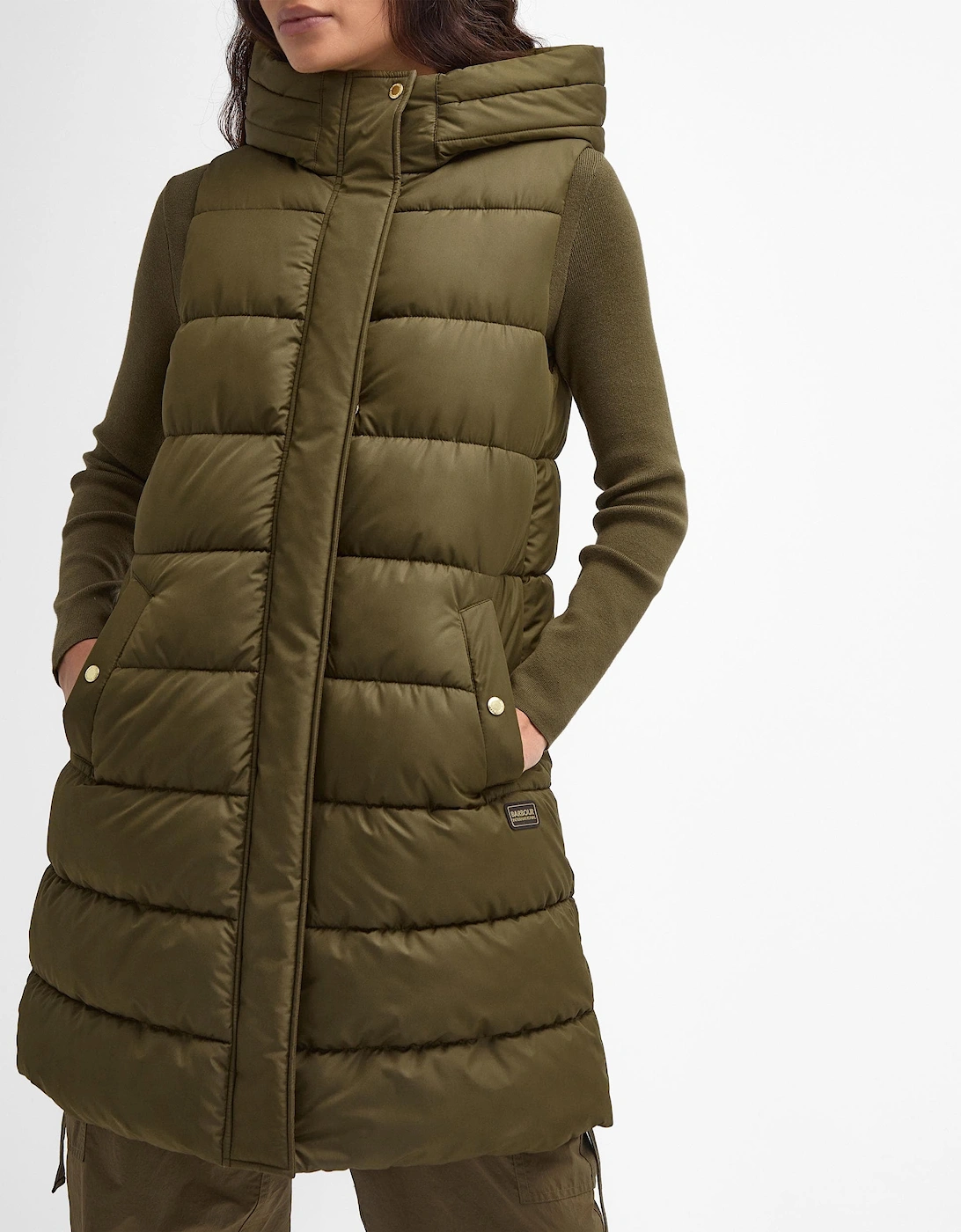 Greyson Womens Long Puffer Gilet - Empire Green