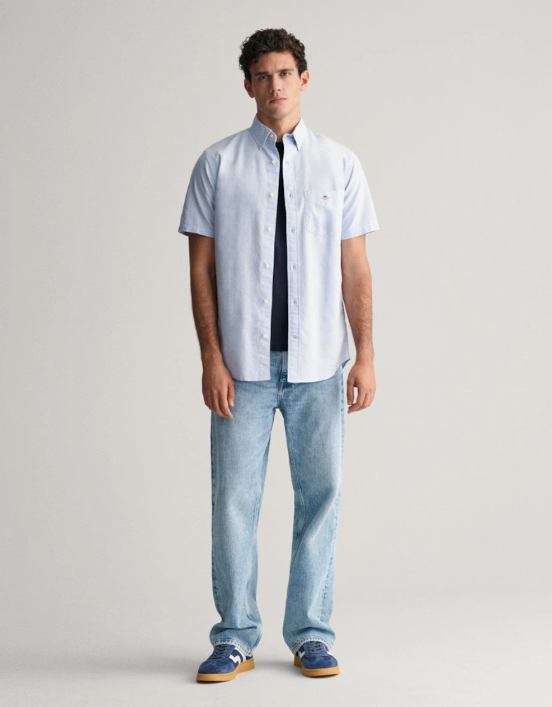 Mens Regular Fit Short Sleeve Oxford Shirt