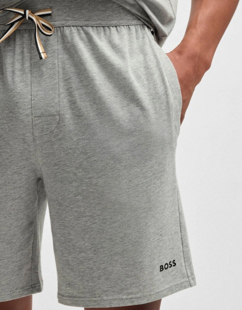 BOSS Orange Unique Mens Stretch-Cotton Pyjama Shorts with Logo Print