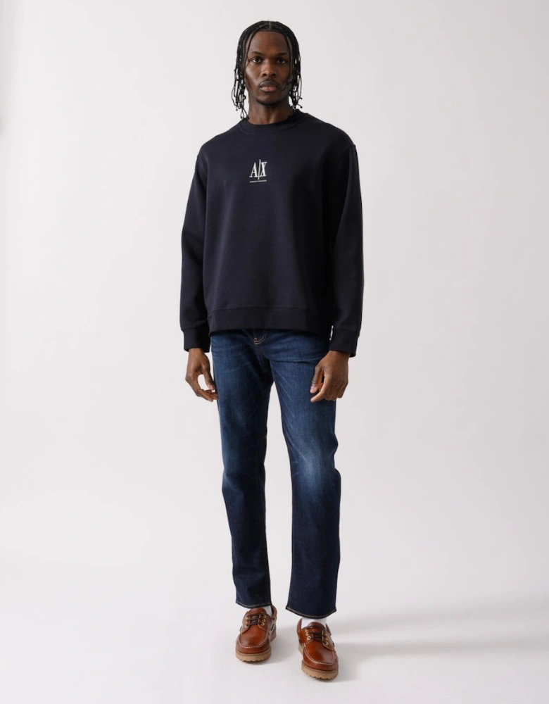 Mens Embroidered A|X Centre Logo Crew Neck Sweatshirt