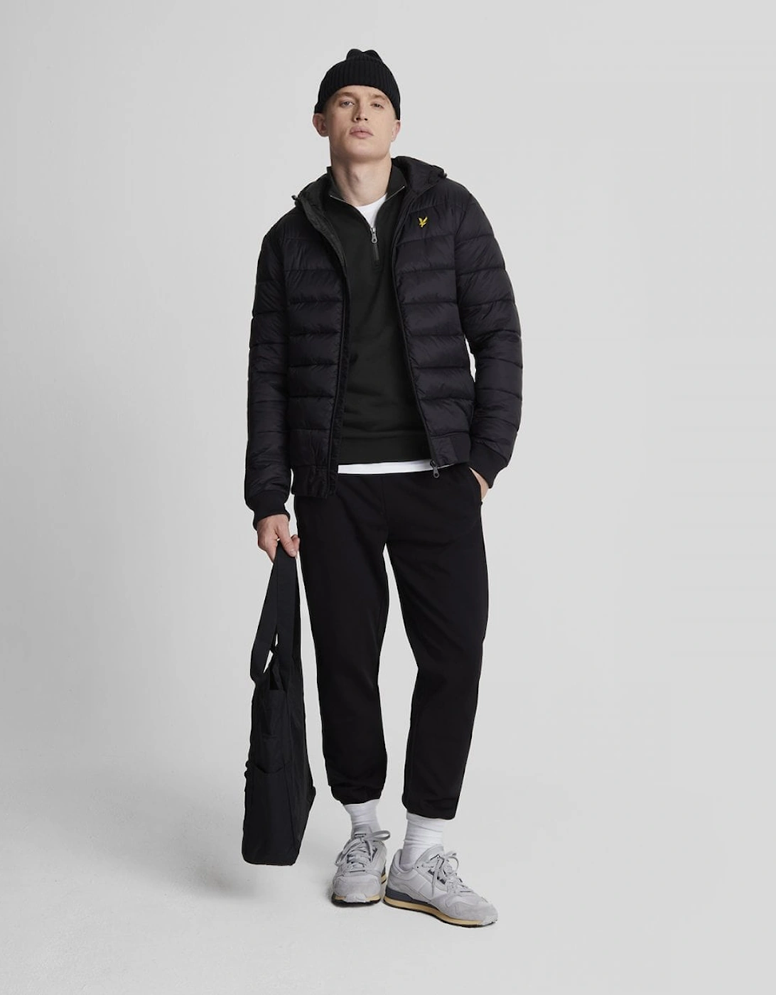 Lyle & Scott Mens Embroidered Quarter Zip Sweatshirt - Z865 Jet Black