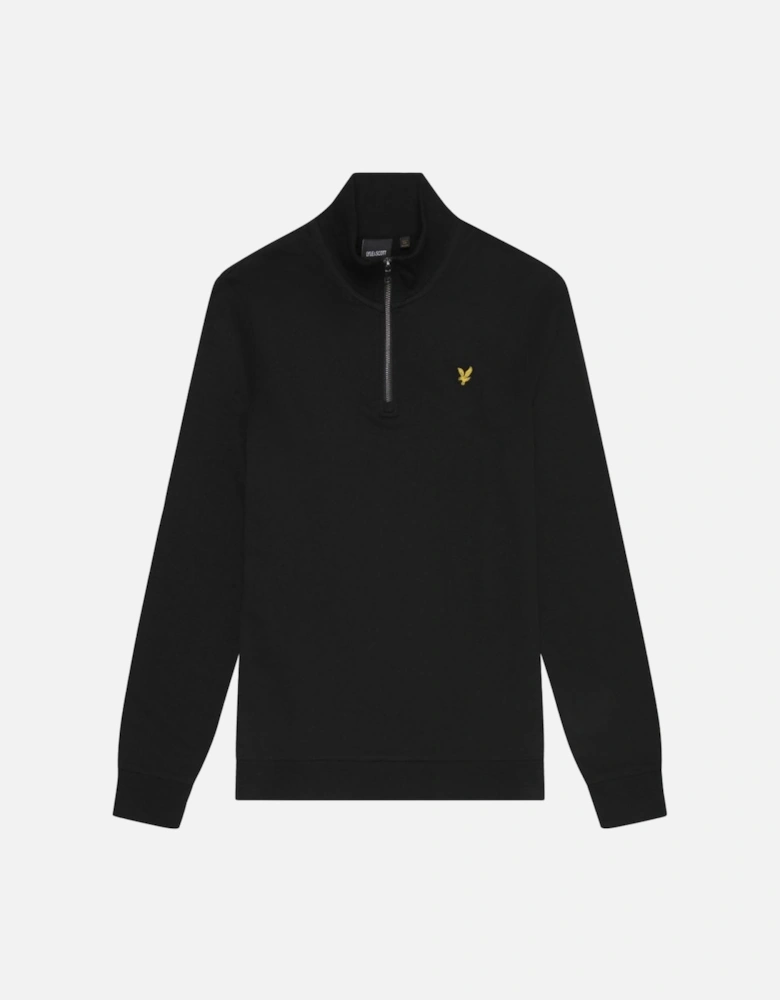 Lyle & Scott Mens Embroidered Quarter Zip Sweatshirt - Z865 Jet Black