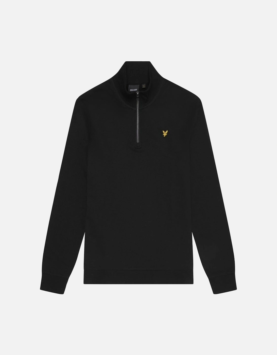 Lyle & Scott Mens Embroidered Quarter Zip Sweatshirt - Z865 Jet Black