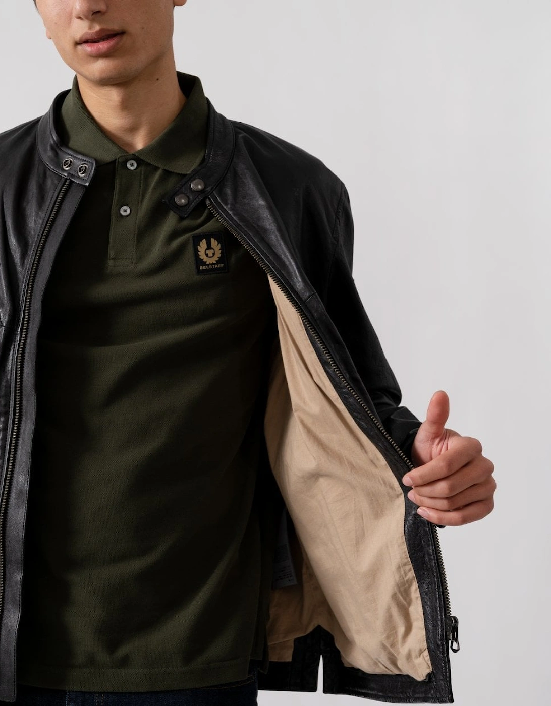 V Racer Mens Leather Jacket