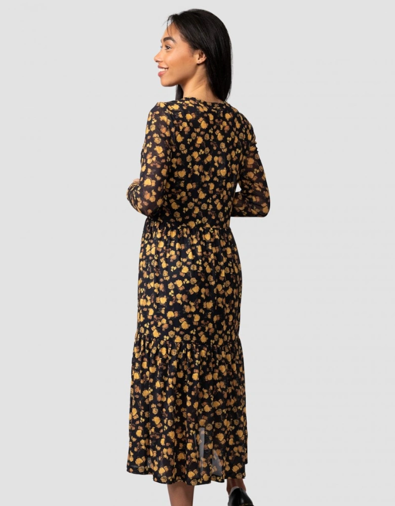 Mesh Rose Womens Midi Slim Fit Dress