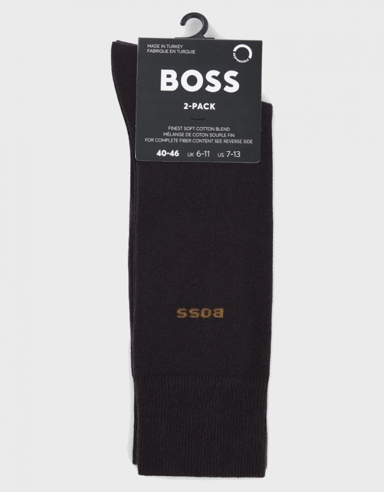 BOSS Orange 2-Pack Mens Regular Length Socks in a Cotton Blend NOS