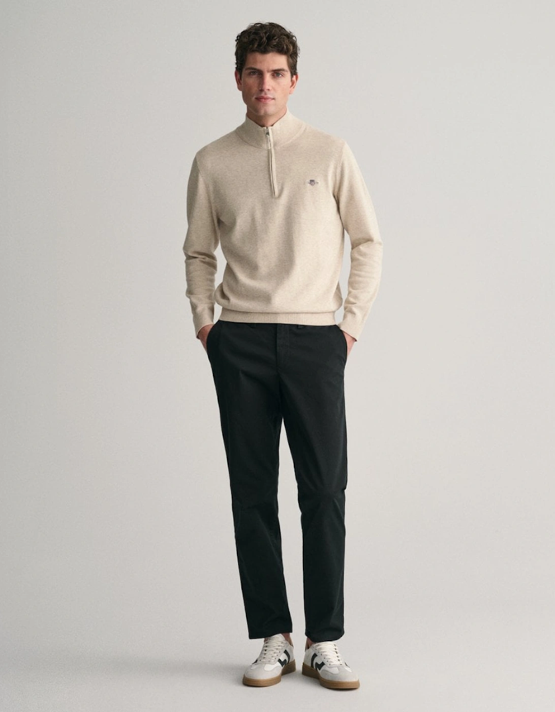 Mens Classic Cotton Half zip Jumper