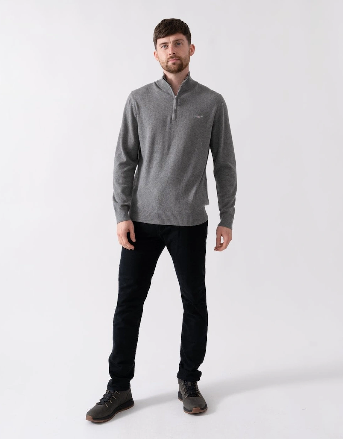Mens Classic Cotton Half zip Jumper